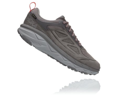 Hoka One One Challenger Low Gore-tex Moški Trail Tekaški Čevlji Globoko Siva / Rdeča SI-967428V